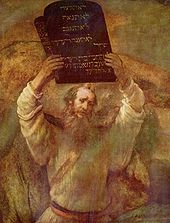 Rembrant painting of Moses holding the Commandments